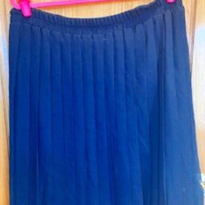 Giorgia Netti Italy Chiffon Elastic Waistband Pleated Lined Midi Skirt A Line L